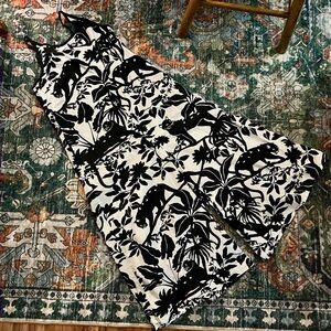 Black and White Floral romper